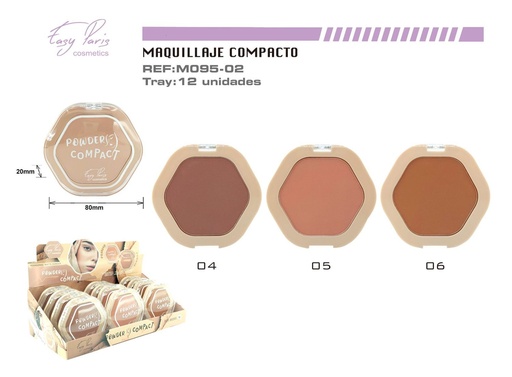 [M095-02] Maquillaje compacto 12/U - Polvo compacto y base de maquillaje 