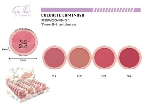 [C049-01] Colorete iluminador 24/U - Maquillaje para mejillas luminosas 