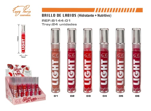 [B144-01] Brillo de labios hidratantes 24/U - Labios voluminosos y hidratados 