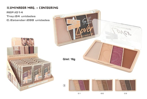 [I014-01] Iluminador + Contouring 24 unidades - Productos de belleza y maquillaje