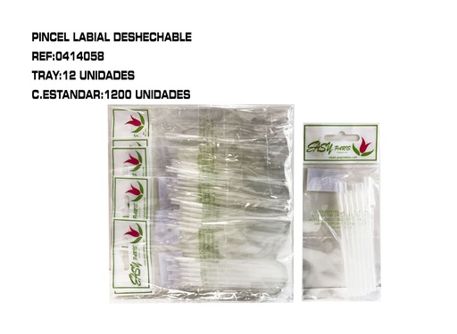 [0414058] Pincel Delineador Desechable 12/U - Pinceles desechables para maquillaje