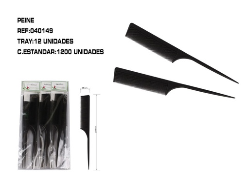 [040149] Peine de púas de 22.5cm (12 unidades) - Accesorios de peinado