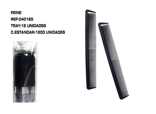[040165] Peine negro 12 pcs - Accesorios para el cabello