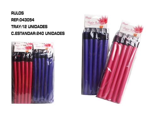 [043054] Rulos multiusos 1.6*24 cm 12 unidades 240/c - Accesorios de belleza y cabello