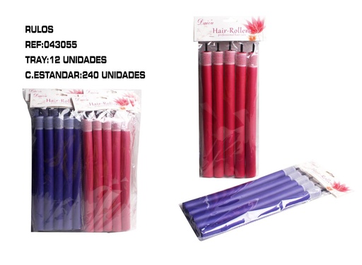 [043055] Rulos multiusos 1.8*24 cm 12 unidades 240/c - Accesorios de belleza y cabello