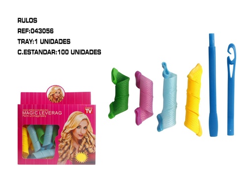 [043056] Rulos mágicos 15/25 cm 6 unidades - Herramientas de belleza y peinado