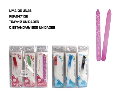 [047132] Lima de cristal 14 cm (12 unidades) - Herramientas de manicura
