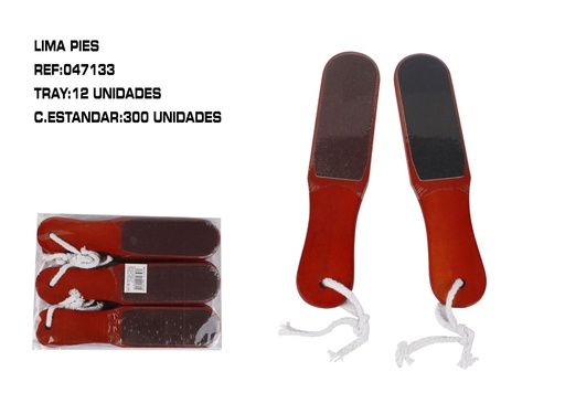 [047133] Lima de madera para pedicura 26 cm 120/150 12 unidades - Accesorios de uñas