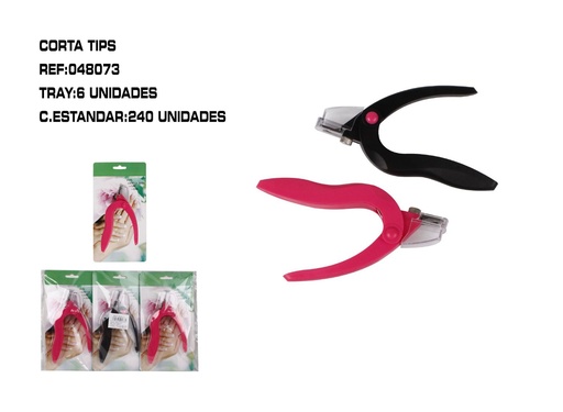 [048073] Corta tips de color surtido 6/U - Accesorios de uñas
