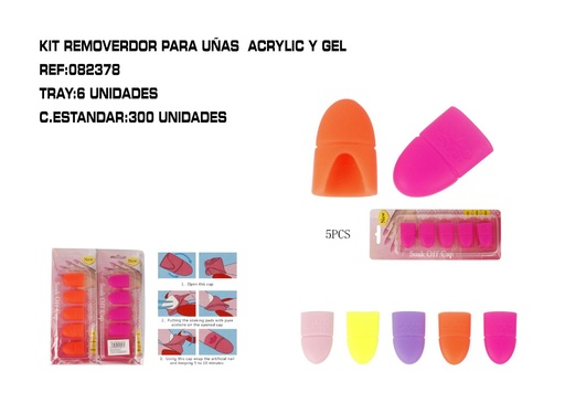 [082378] Kit de dedal de silicona 6/u - Accesorios para uñas