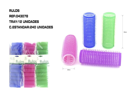 [043078] Rulos 2CM nylon 12/U - Artículos de belleza y cabello