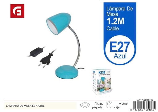 [170350016] Lámpara de mesa E27 azul - Iluminación