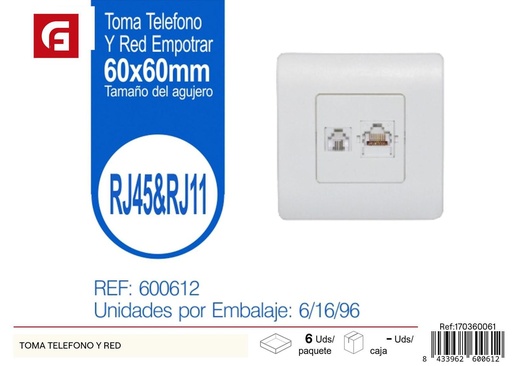[170360061] Toma teléfono y red - Accesorios eléctricos