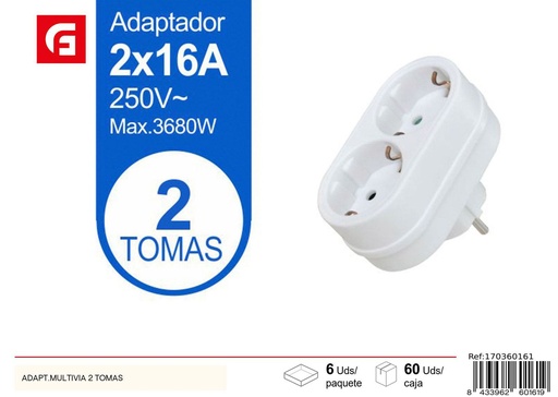 [170360161] Adaptador múltiple de 2 tomas - Conexiones eléctricas