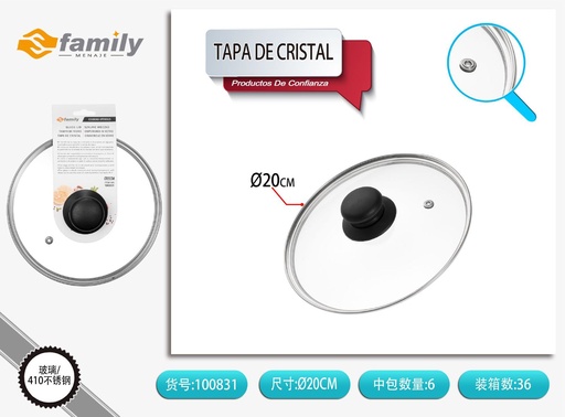 [100831] Tapa de cristal G de 20cm - Accesorios de cocina