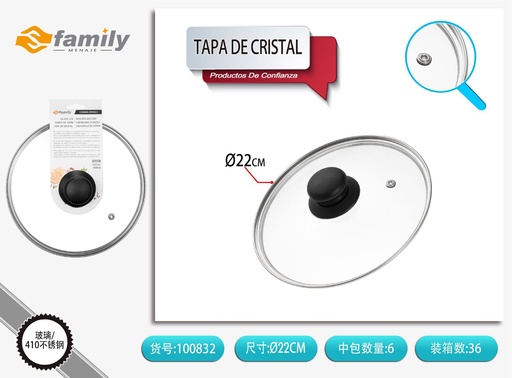 [317100832] Tapa de cristal G para olla 22 cm - Accesorios de cocina