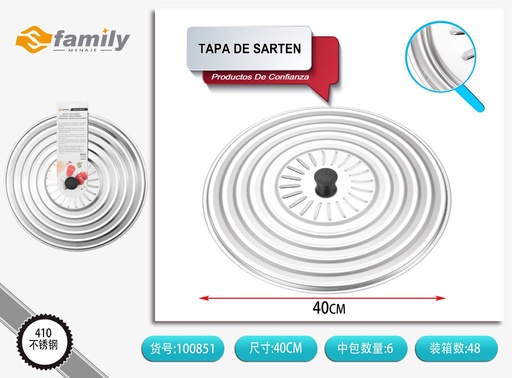 [317100851] Tapa de sartén de acero inoxidable 40 cm - Accesorios de cocina