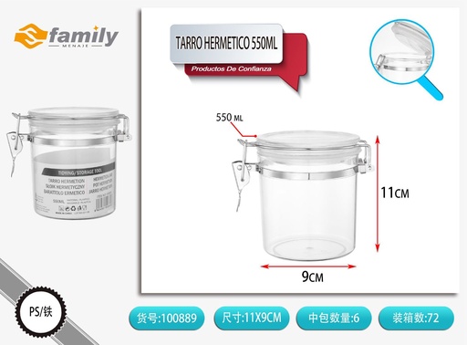 [100889] Tarro hermético 550 ml - Utensilios de cocina