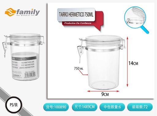 [100890] Tarro hermético 750ml - Contenedores de cocina