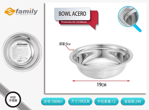 [317100961] Bowl de acero inoxidable 20 cm - Utensilios para preparación de comidas