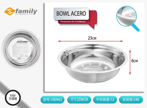 [317100963] Bowl de acero 24CM - Utensilios de cocina 