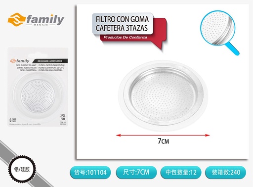 [317101104] Filtro con goma para cafetera 6 tazas - Accesorios de cocina