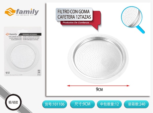 [317101106] Filtro con goma para cafetera 12 tazas - Accesorios de bebida