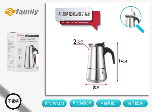 [317101273] Cafetera de acero inoxidable 2 tazas - Utensilios para café