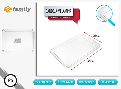 [317103960] Bandeja de melamina 38x27cm para servir alimentos