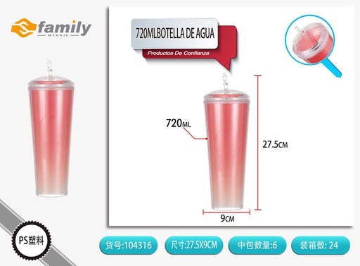 [104316] Botella de agua de doble capa 720ml - Accesorios para bebida