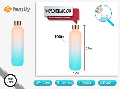 [317104600] Botella de agua con gradiente de color 1000ml para deportes y uso diario