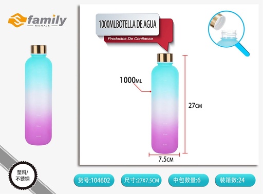 [317104602] Botella de agua con degradado de color 1000ml para hidratación