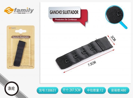 [130631] Gancho sujetador negro de 4 ganchos - Accesorios de ropa