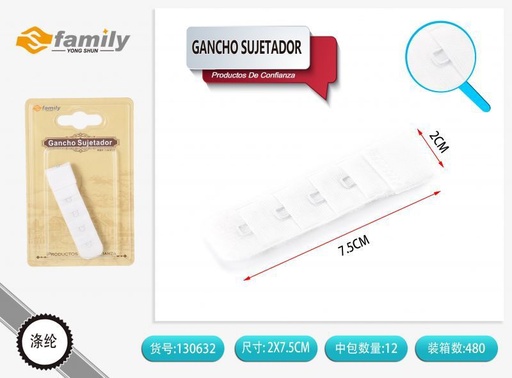 [130632] Gancho sujetador blanco de 4 ganchos - Accesorios de ropa