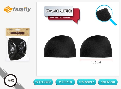 [130698] Esponja del sujetador negra 2 pcs - Accesorios de lencería