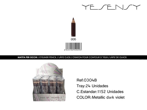 [0304B-006] Lápiz de ojos 24 unidades color rojo cereza - Artículos de maquillaje