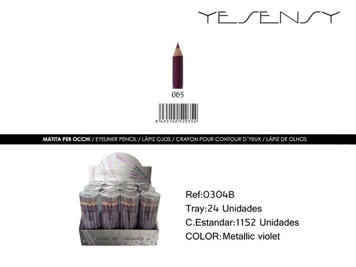 [0304B-065] Lápiz de ojos 12 unidades color marrón - Artículos de maquillaje