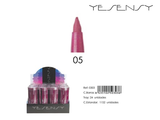 [0303-005] Lápiz automático con sacapuntas - 12 unidades - Color magenta - Maquillaje y cosméticos