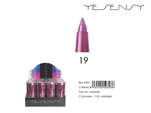 [0303-019] Lápiz automático con sacapuntas - 12 unidades - Color cereza - Maquillaje y cosméticos