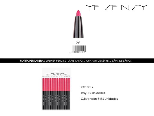[0319-59] Lápiz de ojos - 12 unidades - Maquillaje y cosméticos