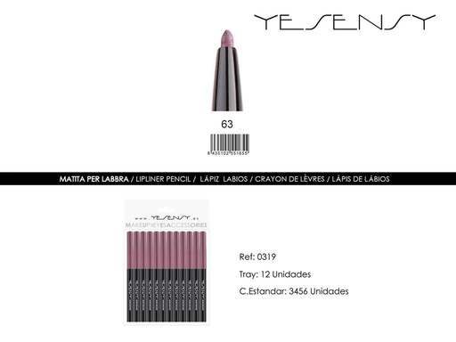 [0319-63] Lápiz de ojos - 12 unidades - Color marrón - Maquillaje y cosméticos