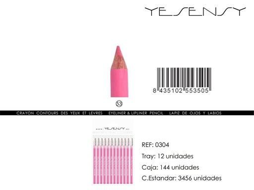 [0304-053] Lápiz de ojos/labios 12 unidades color púrpura - Artículos de maquillaje