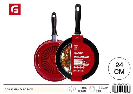 [180621953] Sartén básica de 24 cm - Utensilios de cocina eficientes