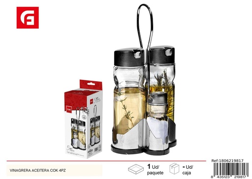 [1806219817] Vinagrera aceitera COK 4 piezas - Accesorios de vidrio y cerámica