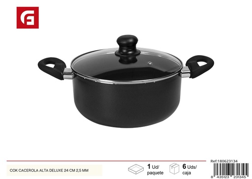 [180623134] Cacerola alta deluxe 24 cm 2,5 mm - Utensilios de cocina