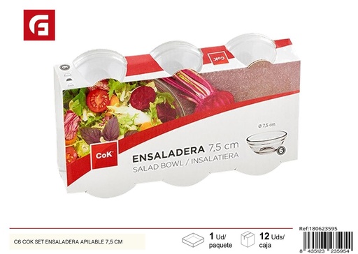 [180623595] Ensaladera apilable de vidrio - Vajilla de cristal