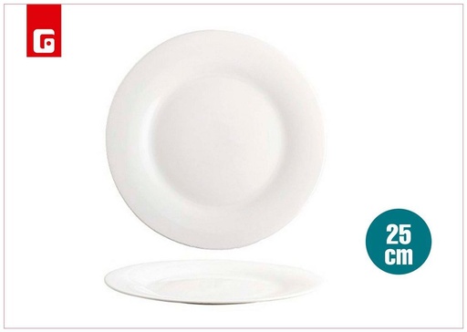 [180623894] Plato llano de cerámica 25 cm Elba - Vajilla de cerámica