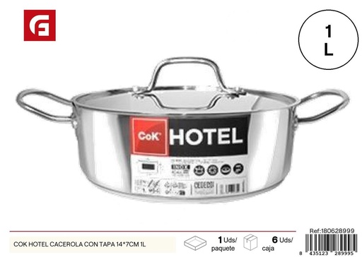 [180628999] Cacerola con tapa de 14x7 cm 1L - Utensilios de cocina