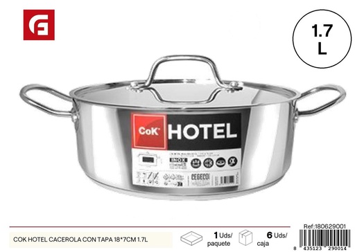 [180629001] Cacerola COK HOTEL con tapa 18*7CM 1.7L - Utensilios de cocina