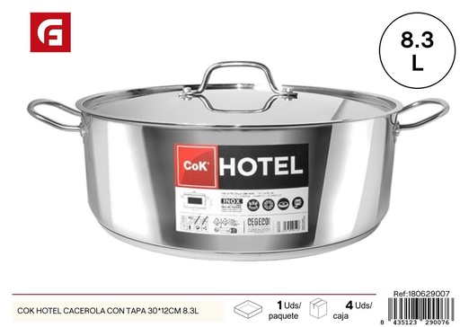 [180629007] Cacerola con Tapa 30x12 cm 8.3L - Utensilios de Cocina